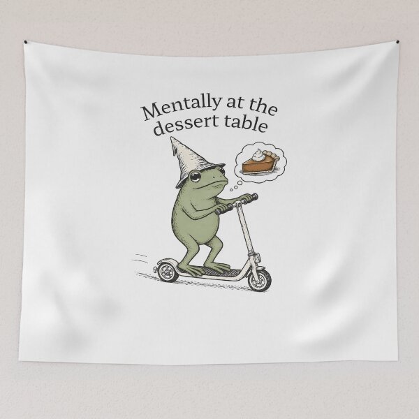 Item preview, Funny Frog Dessert Shirt, Mentally at the Dessert Table Tee, Cute Frog Scooter Graphic, Dessert Lover Shirt, Funny Foodie Gift designed and sold by MandrakeCreati.