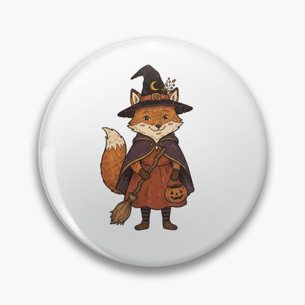 Item preview,  Cute Witch Fox – Magical Woodland Halloween - Fox Witch Riding a Broom designed and sold by SOUFIANE1991.