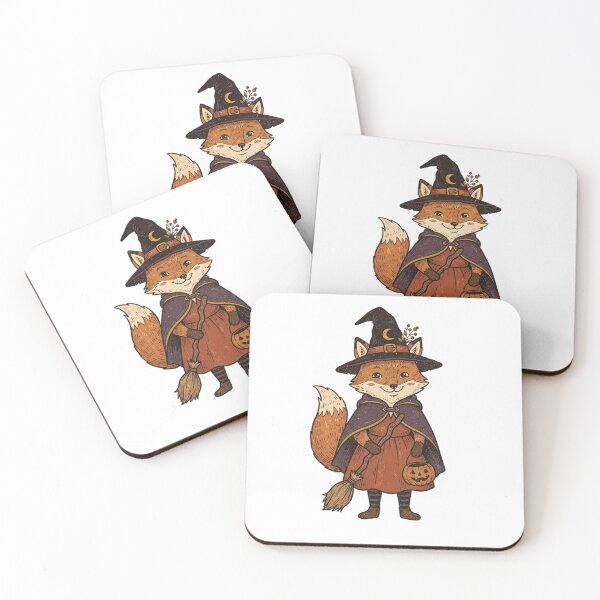 Item preview,  Cute Witch Fox – Magical Woodland Halloween - Fox Witch Riding a Broom designed and sold by SOUFIANE1991.