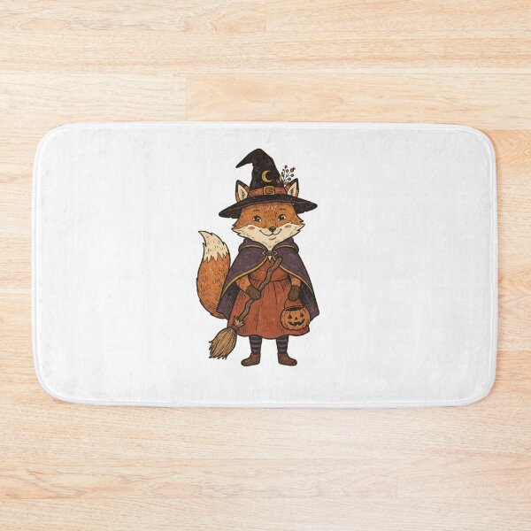 Item preview,  Cute Witch Fox – Magical Woodland Halloween - Fox Witch Riding a Broom designed and sold by SOUFIANE1991.