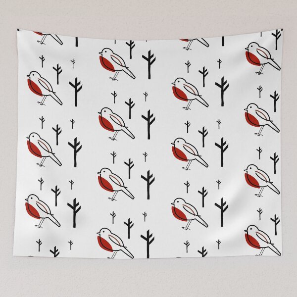 Item preview, Minimalist Robin Line Art with Winter Tree designed and sold by Dyche Studio.