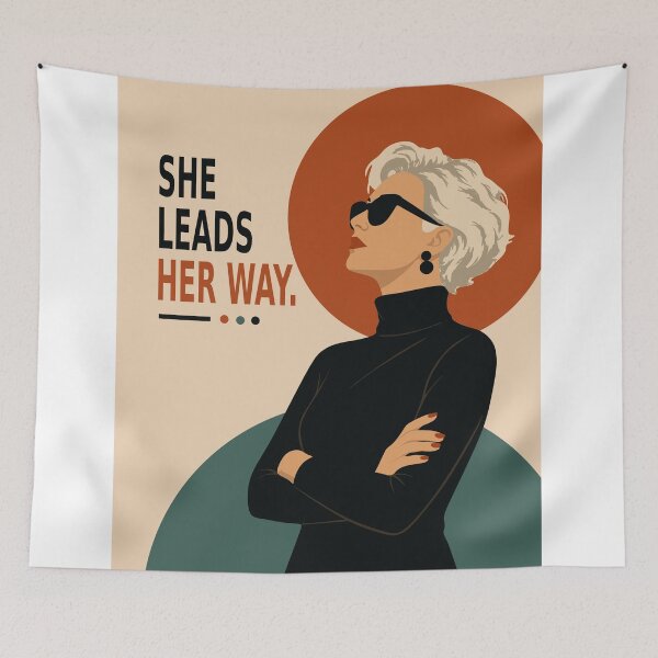 Item preview, Strong Woman Quote Print | Confident Woman Art | Mid Century Modern Art | Empowering Gift for Women designed and sold by Studio pod Burom.