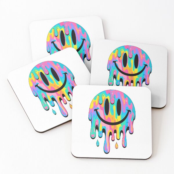 Item preview, Psychedelic melting smiley face - Colorful rainbow liquid art designed and sold by Artdavesalzburg.