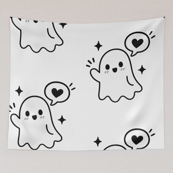 Item preview, Cute Ghost Love, Minimalist Kawaii Ghost T-Shirt designed and sold by magicmode.