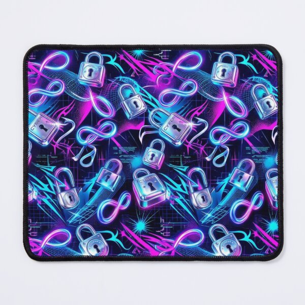 Item preview, Tiny Padlocks & Infinity Loops Y2K Cyber Pattern designed and sold by StickVerse by Owais.