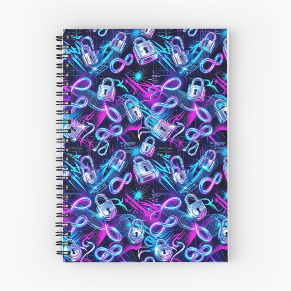 Item preview, Tiny Padlocks & Infinity Loops Y2K Cyber Pattern designed and sold by StickVerse by Owais.