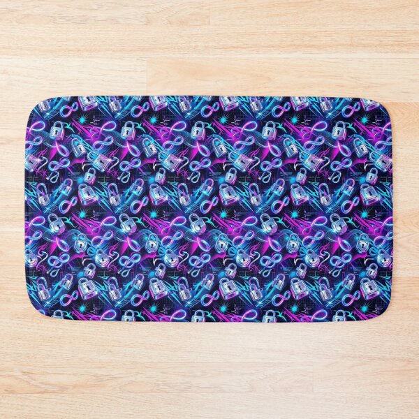 Item preview, Tiny Padlocks & Infinity Loops Y2K Cyber Pattern designed and sold by StickVerse by Owais.