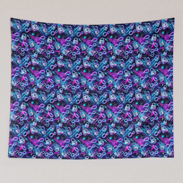 Item preview, Tiny Padlocks & Infinity Loops Y2K Cyber Pattern designed and sold by StickVerse by Owais.