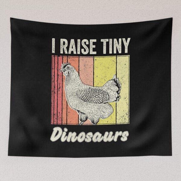 Item preview, I Raise Tiny Dinosaurs Funny Retro Vintage Farmer Chicken designed and sold by Saad Akchich.