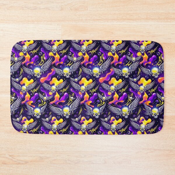 Item preview, Winged Skulls & Lava Lamp Blobs Y2K Cyber Pattern designed and sold by StickVerse by Owais.