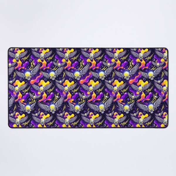 Item preview, Winged Skulls & Lava Lamp Blobs Y2K Cyber Pattern designed and sold by StickVerse by Owais.
