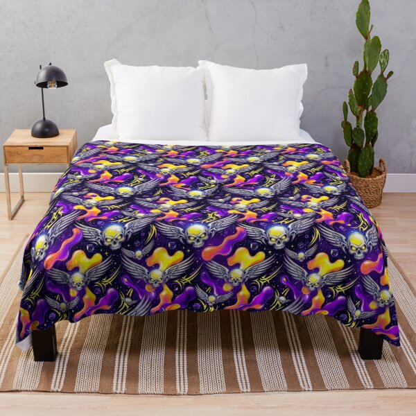 Item preview, Winged Skulls & Lava Lamp Blobs Y2K Cyber Pattern designed and sold by StickVerse by Owais.