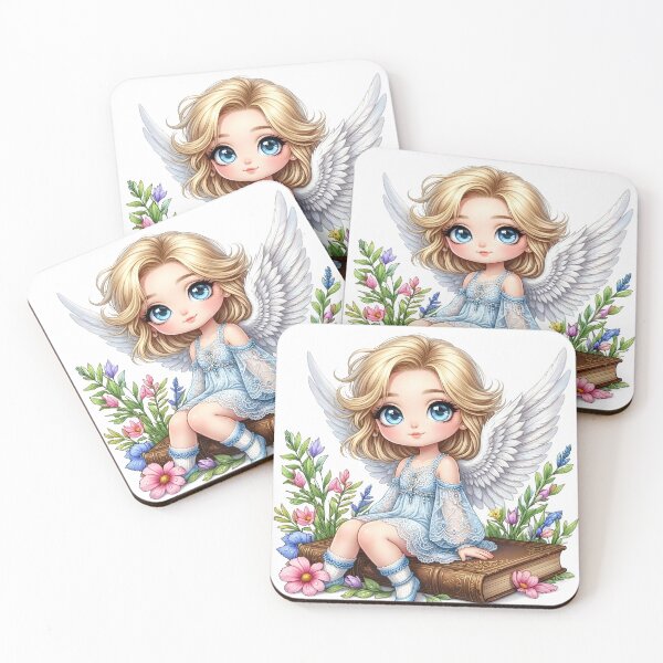 Item preview, Cute Angel with Beautiful Flowers designed and sold by Pim-Crystal.