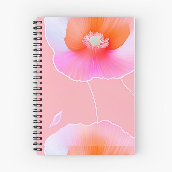 Item preview, WHITE POPPY H010 SHEER GOSSAMER PEACH PINK Stained Glass Art Print Party Decoration~Baby/Bridal/Wedding/Birthday Gift Favor designed and sold by Spinning Plates 360.