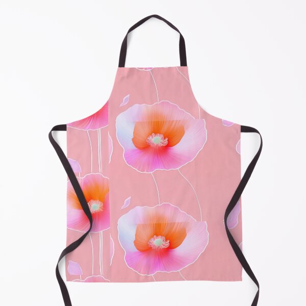 Item preview, WHITE POPPY H010 SHEER GOSSAMER PEACH PINK Stained Glass Art Print Party Decoration~Baby/Bridal/Wedding/Birthday Gift Favor designed and sold by Spinning Plates 360.