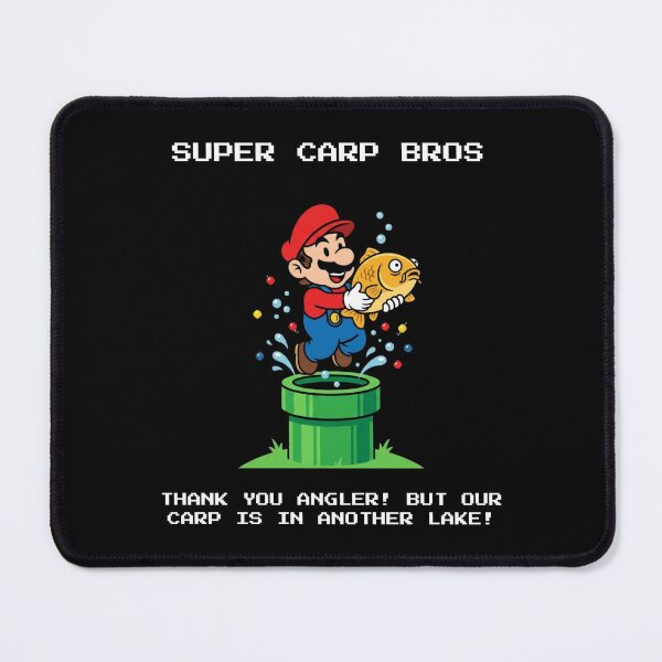 Item preview, Super Carp Bros Retro Video Game Fishing Parody designed and sold by GeekAnglerStore.