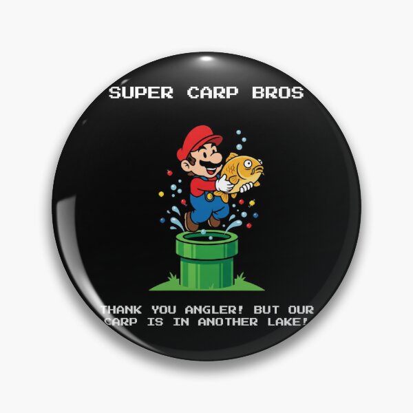 Item preview, Super Carp Bros Retro Video Game Fishing Parody designed and sold by GeekAnglerStore.