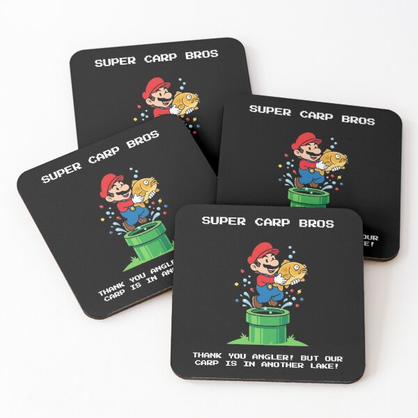 Item preview, Super Carp Bros Retro Video Game Fishing Parody designed and sold by GeekAnglerStore.