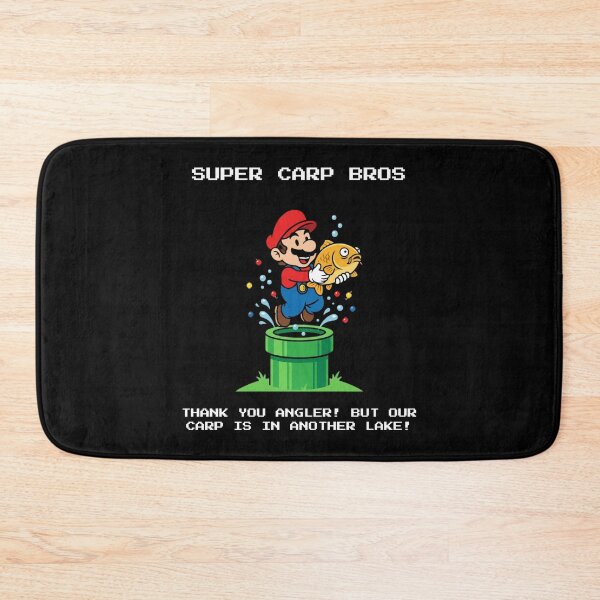 Item preview, Super Carp Bros Retro Video Game Fishing Parody designed and sold by GeekAnglerStore.
