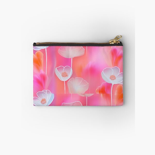 Item preview, WHITE POPPY H003 SHEER GOSSAMER PEACH PINK Stained Glass Art Print Party Decoration~Baby/Bridal/Wedding/Birthday Gift Favor designed and sold by Spinning Plates 360.