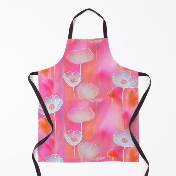 Item preview, WHITE POPPY H003 SHEER GOSSAMER PEACH PINK Stained Glass Art Print Party Decoration~Baby/Bridal/Wedding/Birthday Gift Favor designed and sold by Spinning Plates 360.