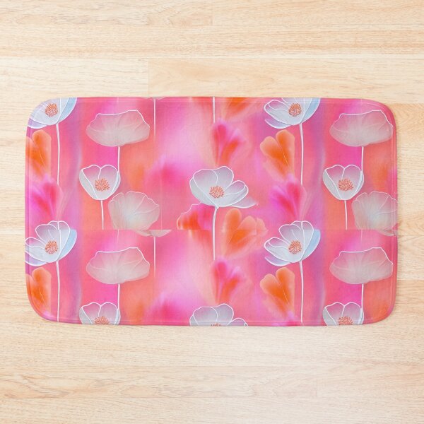 Item preview, WHITE POPPY H003 SHEER GOSSAMER PEACH PINK Stained Glass Art Print Party Decoration~Baby/Bridal/Wedding/Birthday Gift Favor designed and sold by Spinning Plates 360.