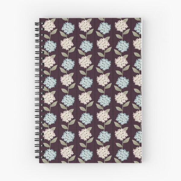 Item preview, Blue and Beige Hydrangeas Floral Stripe and Thin Stripes Deep Plum Purple designed and sold by JasmineGDesigns.