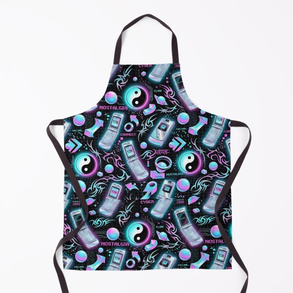 Item preview, Yin Yang Symbols & Retro Flip Phones Y2K Cyber Pattern designed and sold by StickVerse by Owais.