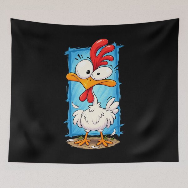 Item preview,  Angry Chicken Cartoon – Funny Crazy Bird Illustration designed and sold by waikibi ⭐⭐⭐⭐⭐.