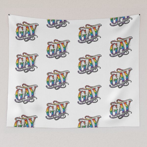 Item preview, Ornate Rainbow GAY Vintage Typography Graphic designed and sold by ZhivanCrimson.