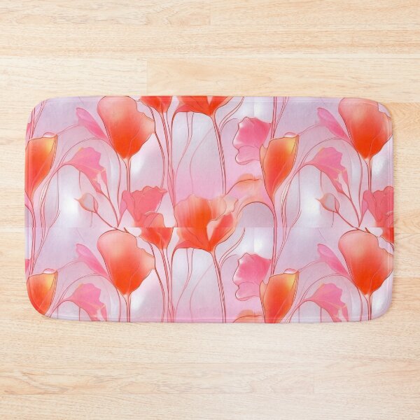 Item preview, WHITE POPPY H004 SHEER GOSSAMER PEACH PINK Stained Glass Art Print Party Decoration~Baby/Bridal/Wedding/Birthday Gift Favor designed and sold by Spinning Plates 360.