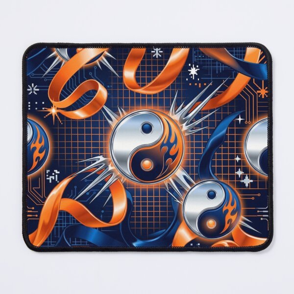 Item preview, Yin Yang Symbols & Satin Ribbons Y2K Cyber Pattern designed and sold by StickVerse by Owais.