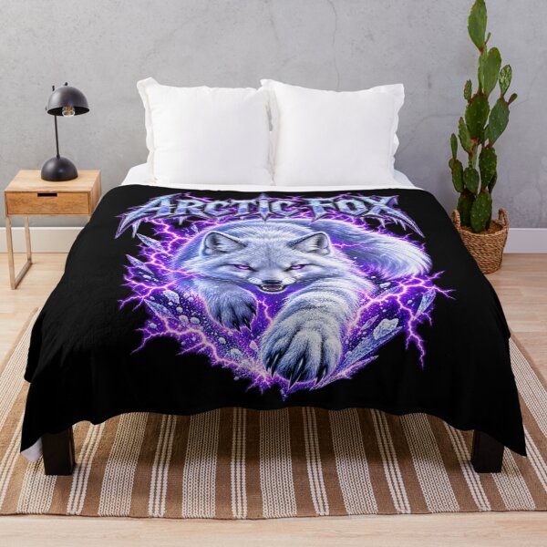 Item preview, Arctic Fox Lightning – Electric Winter Wildlife Art designed and sold by creativebymateo.