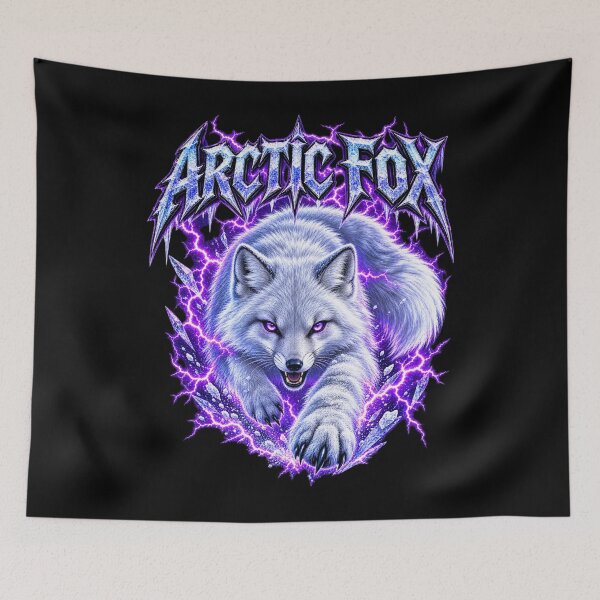 Item preview, Arctic Fox Lightning – Electric Winter Wildlife Art designed and sold by creativebymateo.