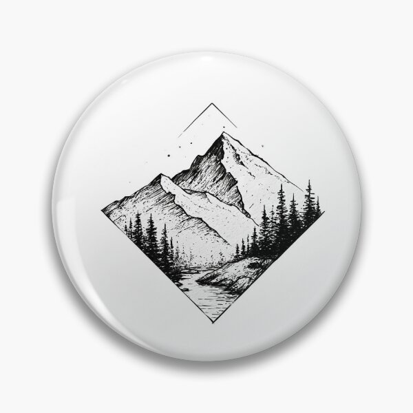 Item preview, Geometric Mountains Line Art - Minimalist Nature Tattoo Design designed and sold by Artdavesalzburg.