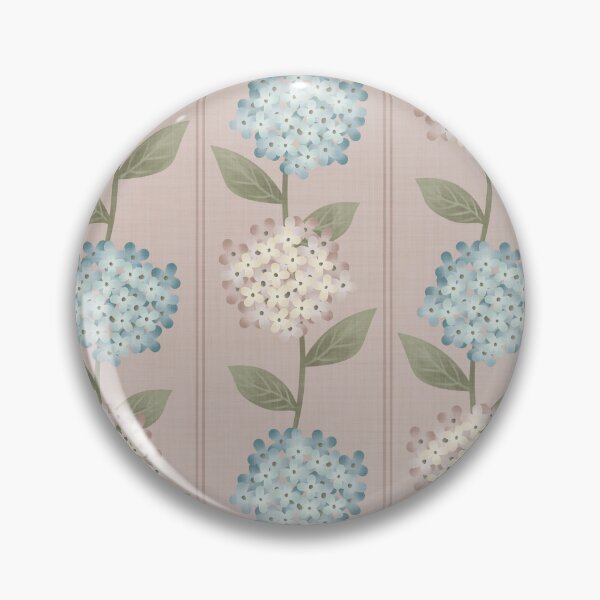 Item preview, Blue and Beige Hydrangeas Floral Stripe and Thin Stripes Mauve Pink designed and sold by JasmineGDesigns.
