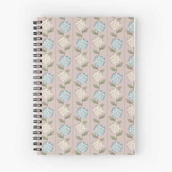 Item preview, Blue and Beige Hydrangeas Floral Stripe and Thin Stripes Mauve Pink designed and sold by JasmineGDesigns.