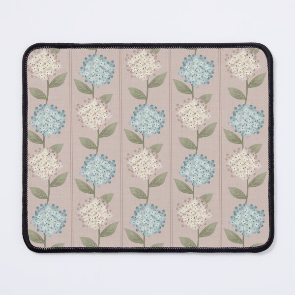 Item preview, Blue and Beige Hydrangeas Floral Stripe and Thin Stripes Mauve Pink designed and sold by JasmineGDesigns.