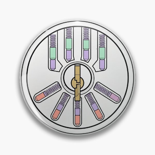 Item preview, Tubular Lock Cross-Section - Locksport Circular Mechanism Art designed and sold by Node & Switch.