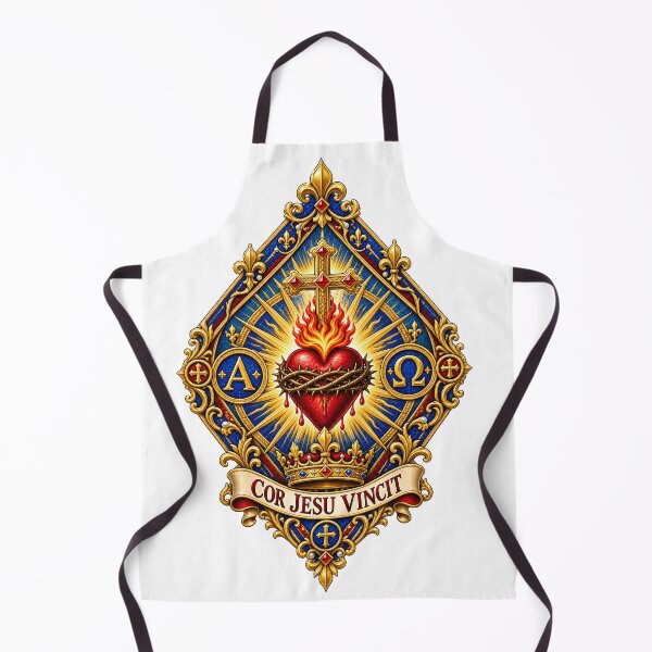 Item preview, Sacred Heart Heraldic Christian Faith Gift Apparel designed and sold by PrayerWarriorUSA.