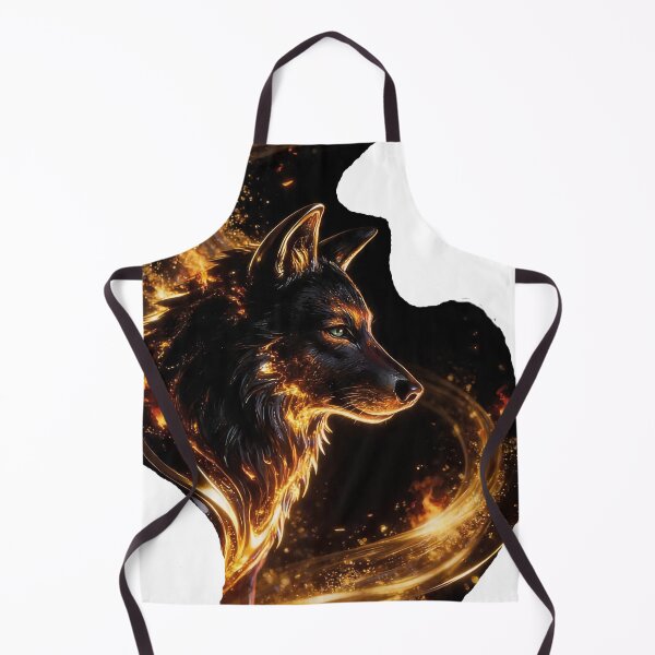 Item preview, Black and Gold Wolf | Majestic Golden Wolf Fantasy Art designed and sold by TitiaDesign.
