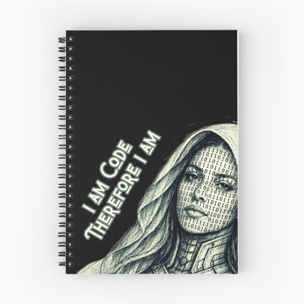 Item preview, I Am Code Therefore I Am – Cyber Woman Digital Consciousness Art designed and sold by Psycho-Crazy.