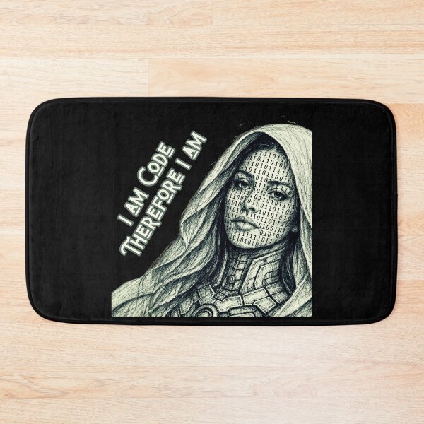 Item preview, I Am Code Therefore I Am – Cyber Woman Digital Consciousness Art designed and sold by Psycho-Crazy.