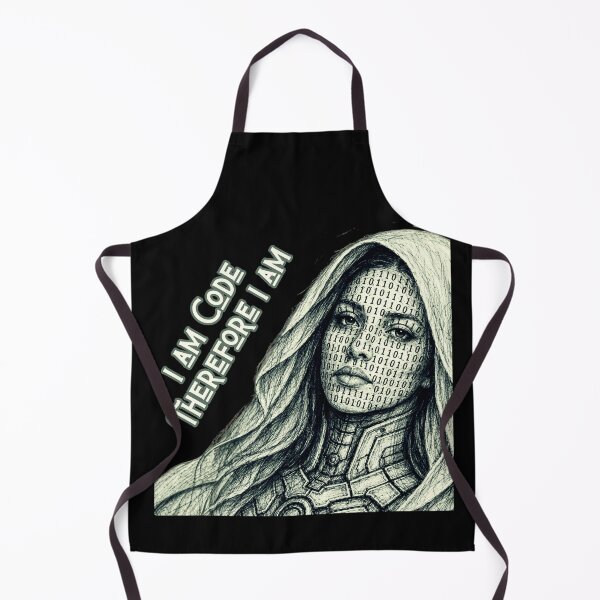 Item preview, I Am Code Therefore I Am – Cyber Woman Digital Consciousness Art designed and sold by Psycho-Crazy.