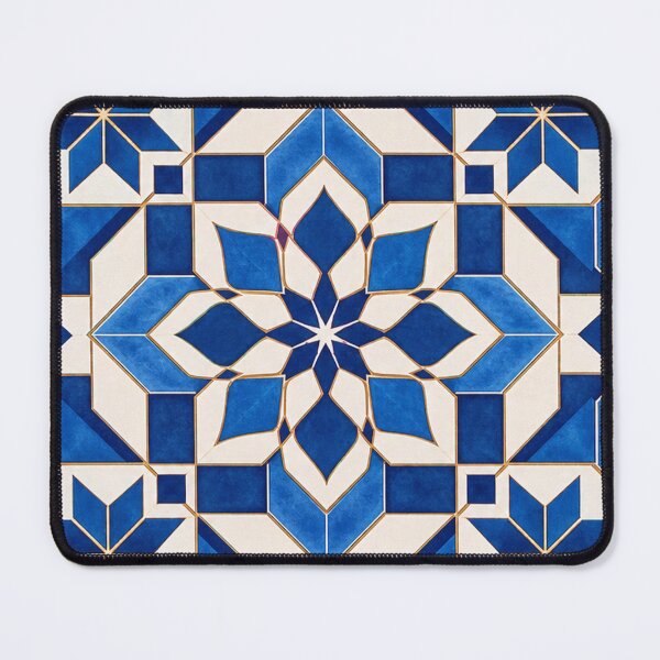 Item preview, Moroccan Zellige Tile Pattern - Blue Geometric Moroccan Desing designed and sold by baabashop001.