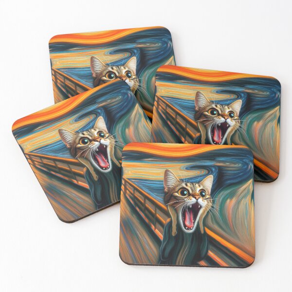 Item preview, Cat scared munch meme designed and sold by JALNERVION SHOP.