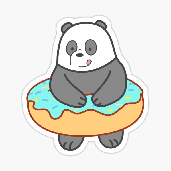 Panda Pan Pan Loves Donuts We Bare Bears Sticker By Mmtees Redbubble