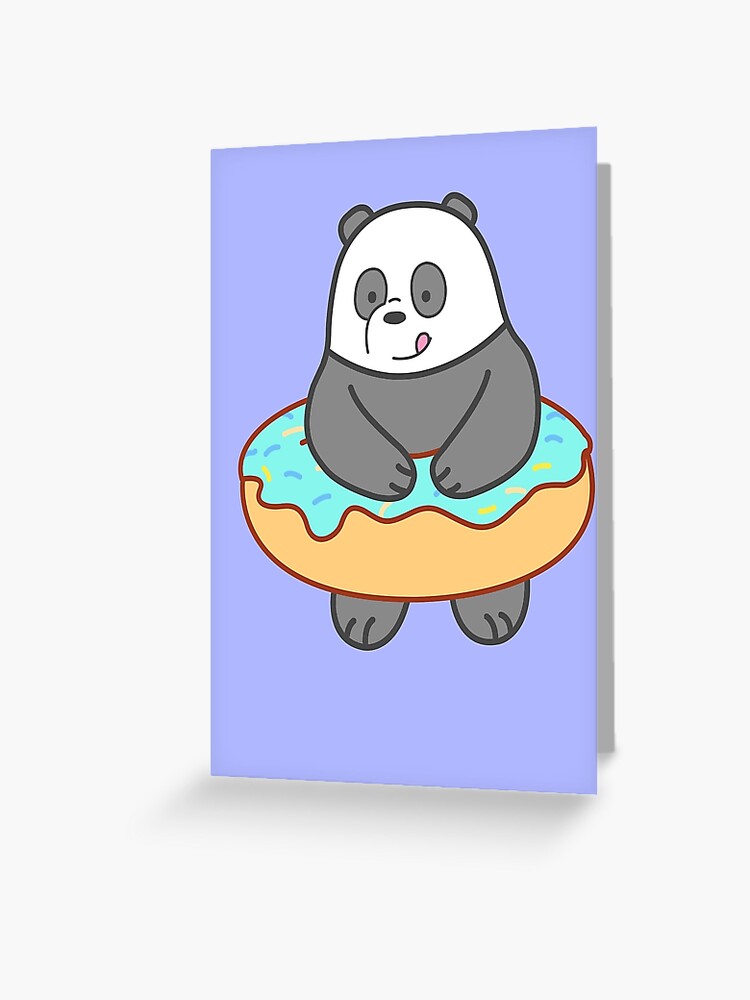 Panda Pan Pan Loves Donuts We Bare Bears Greeting Card By Mmtees Redbubble
