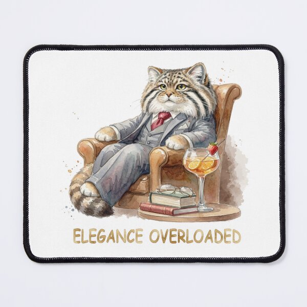 Item preview, Dapper Pallas Cat in Suit Watercolor - Elegance Overloaded designed and sold by PawtopiaArt.