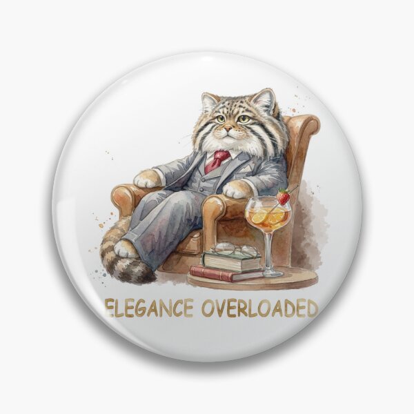 Item preview, Dapper Pallas Cat in Suit Watercolor - Elegance Overloaded designed and sold by PawtopiaArt.